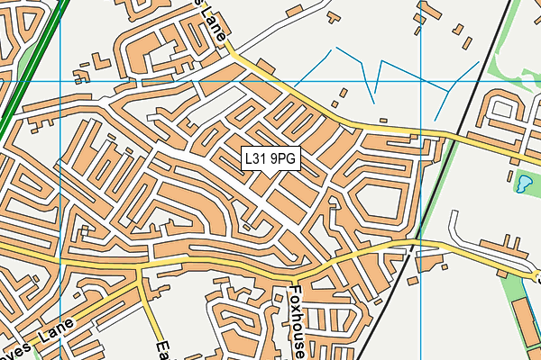 L31 9PG map - OS VectorMap District (Ordnance Survey)