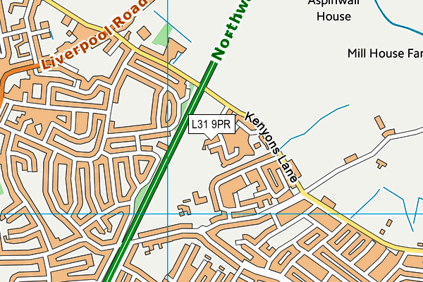 L31 9PR map - OS VectorMap District (Ordnance Survey)