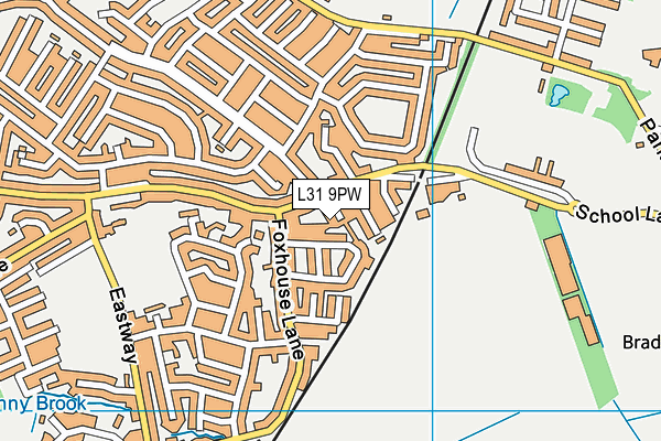 L31 9PW map - OS VectorMap District (Ordnance Survey)