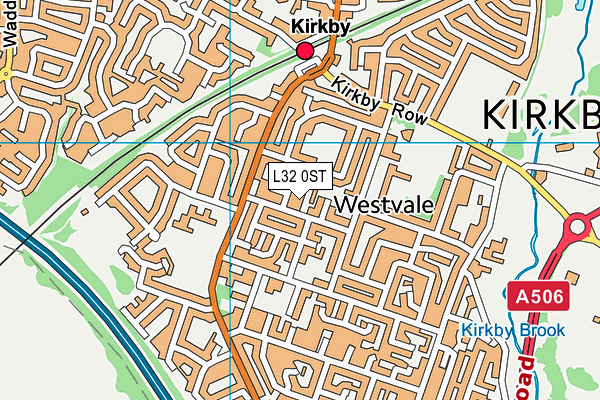 L32 0ST map - OS VectorMap District (Ordnance Survey)