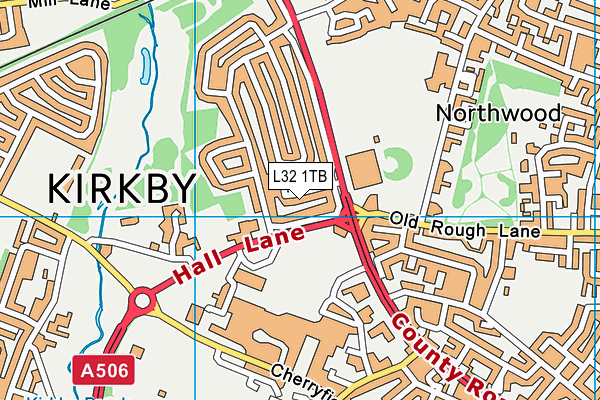 L32 1TB map - OS VectorMap District (Ordnance Survey)