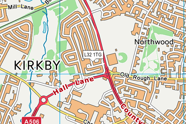 L32 1TG map - OS VectorMap District (Ordnance Survey)