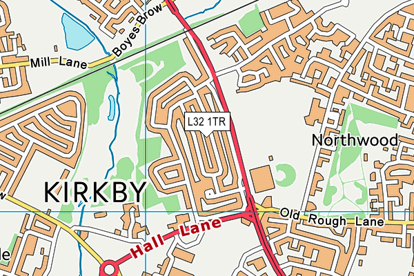 L32 1TR map - OS VectorMap District (Ordnance Survey)