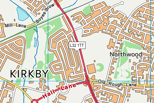L32 1TT map - OS VectorMap District (Ordnance Survey)