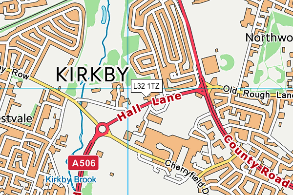 Kirkby CofE Primary School map (L32 1TZ) - OS VectorMap District (Ordnance Survey)