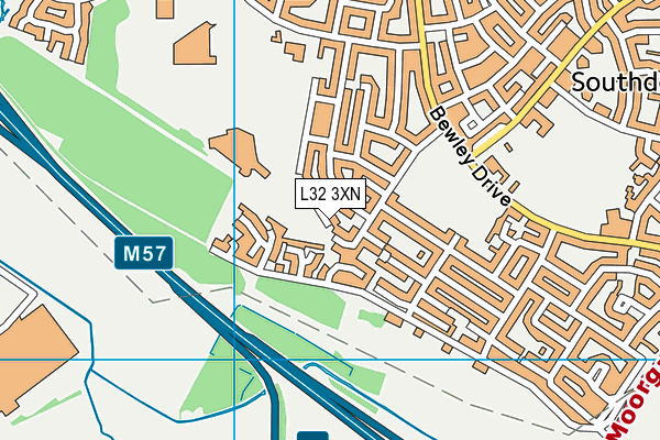 L32 3XN map - OS VectorMap District (Ordnance Survey)