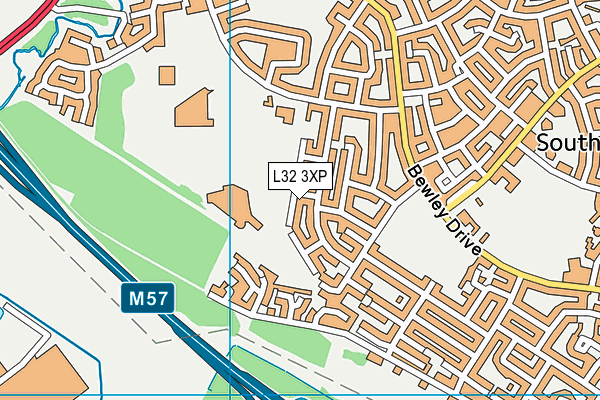 Bluebell Park School map (L32 3XP) - OS VectorMap District (Ordnance Survey)