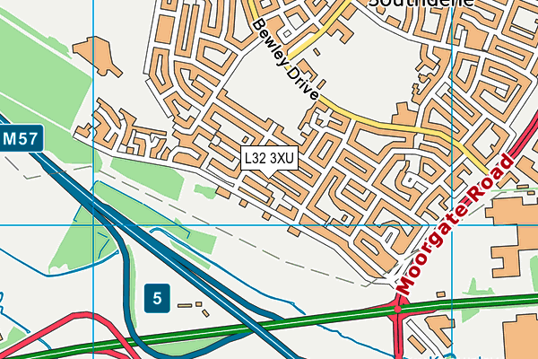L32 3XU map - OS VectorMap District (Ordnance Survey)