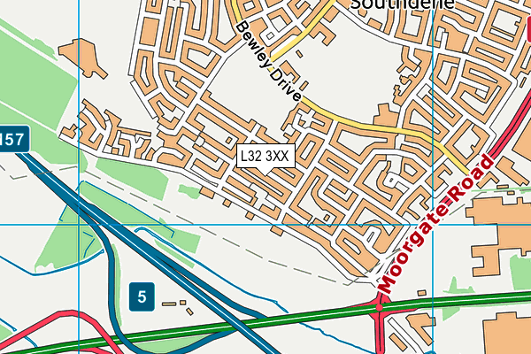 L32 3XX map - OS VectorMap District (Ordnance Survey)