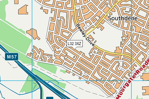 L32 3XZ map - OS VectorMap District (Ordnance Survey)