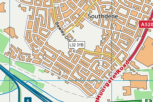 L32 3YB map - OS VectorMap District (Ordnance Survey)