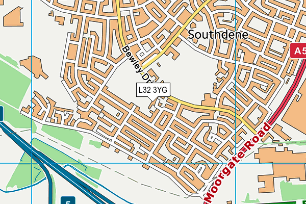 L32 3YG map - OS VectorMap District (Ordnance Survey)