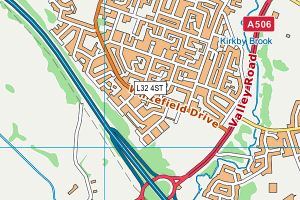 L32 4ST map - OS VectorMap District (Ordnance Survey)