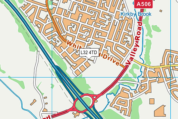 L32 4TD map - OS VectorMap District (Ordnance Survey)