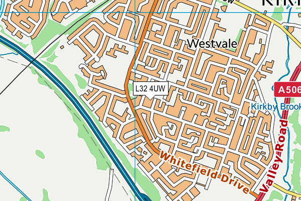 L32 4UW map - OS VectorMap District (Ordnance Survey)