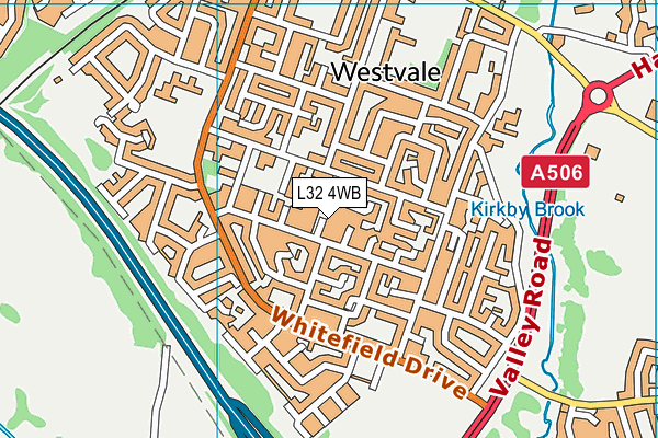 L32 4WB map - OS VectorMap District (Ordnance Survey)