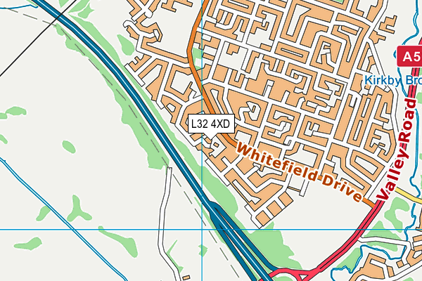 L32 4XD map - OS VectorMap District (Ordnance Survey)