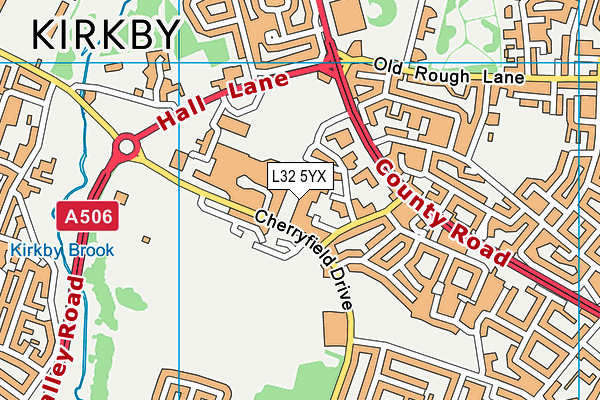 L32 5YX map - OS VectorMap District (Ordnance Survey)