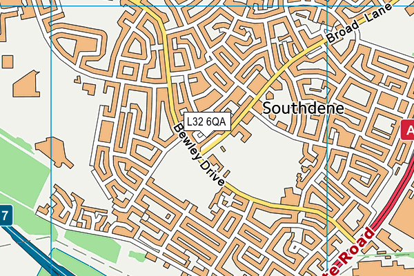 L32 6QA map - OS VectorMap District (Ordnance Survey)