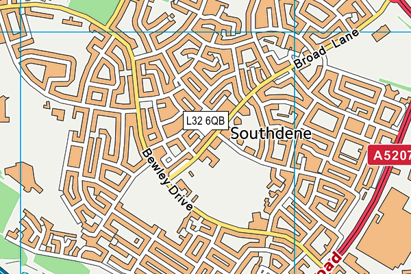 L32 6QB map - OS VectorMap District (Ordnance Survey)