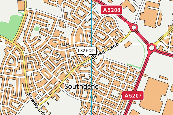 L32 6QD map - OS VectorMap District (Ordnance Survey)