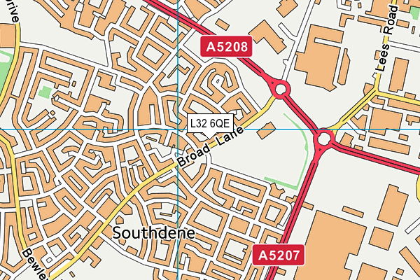 L32 6QE map - OS VectorMap District (Ordnance Survey)