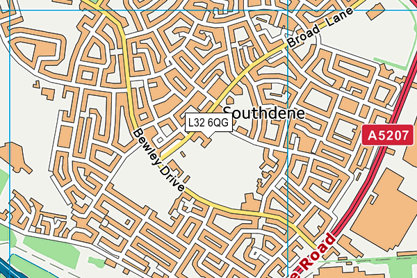 L32 6QG map - OS VectorMap District (Ordnance Survey)