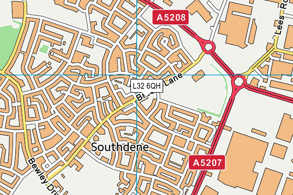 L32 6QH map - OS VectorMap District (Ordnance Survey)
