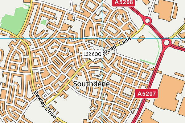L32 6QQ map - OS VectorMap District (Ordnance Survey)