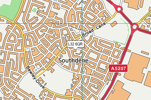 L32 6QR map - OS VectorMap District (Ordnance Survey)