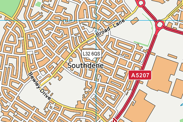 L32 6QS map - OS VectorMap District (Ordnance Survey)