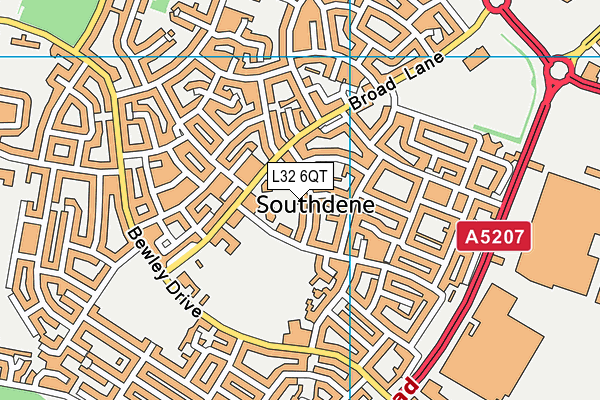 L32 6QT map - OS VectorMap District (Ordnance Survey)