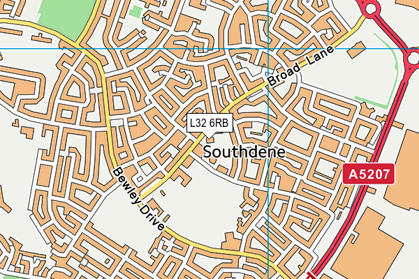 L32 6RB map - OS VectorMap District (Ordnance Survey)