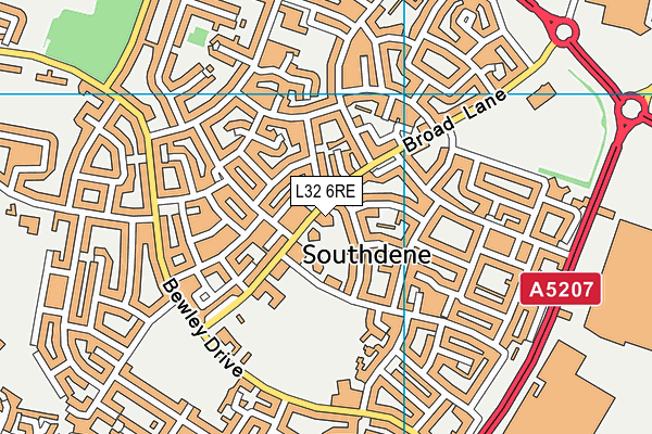 L32 6RE map - OS VectorMap District (Ordnance Survey)