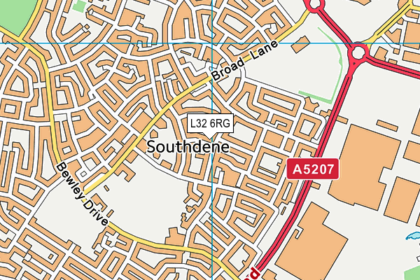 L32 6RG map - OS VectorMap District (Ordnance Survey)