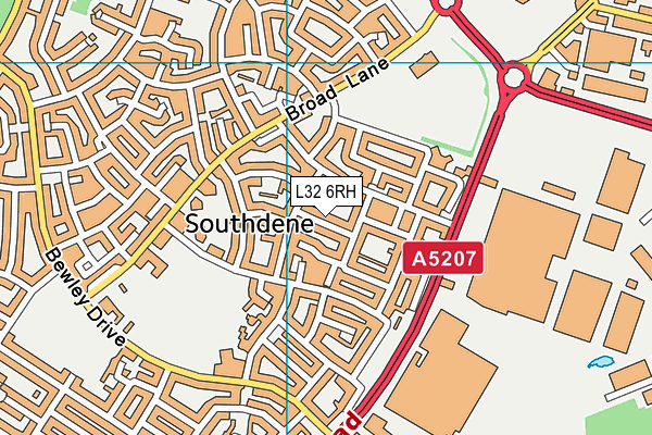L32 6RH map - OS VectorMap District (Ordnance Survey)