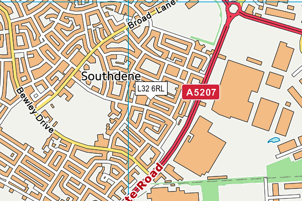 L32 6RL map - OS VectorMap District (Ordnance Survey)