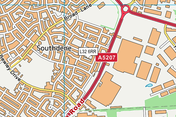 L32 6RR map - OS VectorMap District (Ordnance Survey)