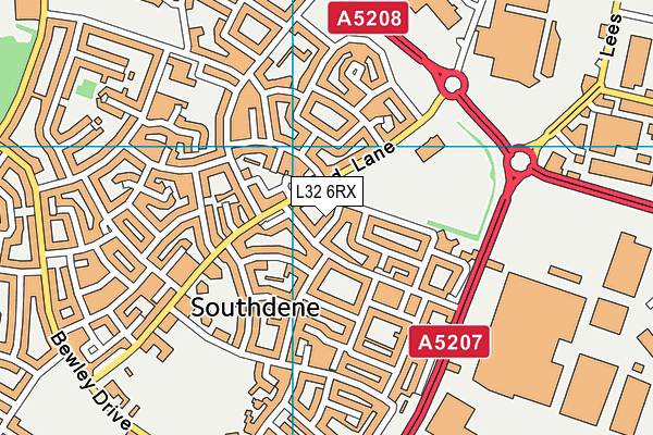 L32 6RX map - OS VectorMap District (Ordnance Survey)
