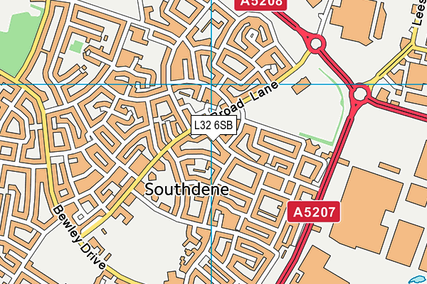 L32 6SB map - OS VectorMap District (Ordnance Survey)