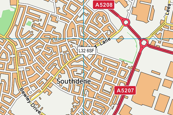L32 6SF map - OS VectorMap District (Ordnance Survey)