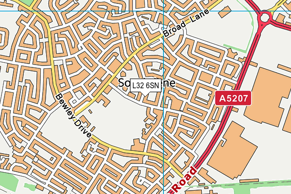 L32 6SN map - OS VectorMap District (Ordnance Survey)