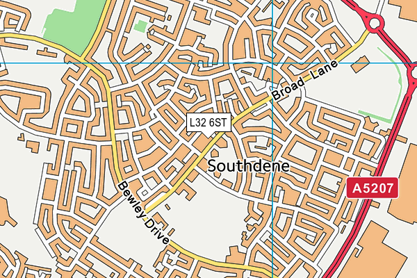 L32 6ST map - OS VectorMap District (Ordnance Survey)