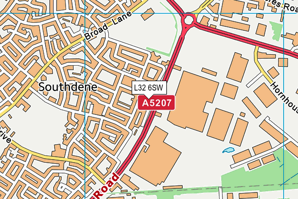 L32 6SW map - OS VectorMap District (Ordnance Survey)