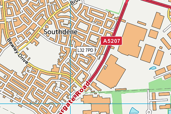 L32 7PD map - OS VectorMap District (Ordnance Survey)