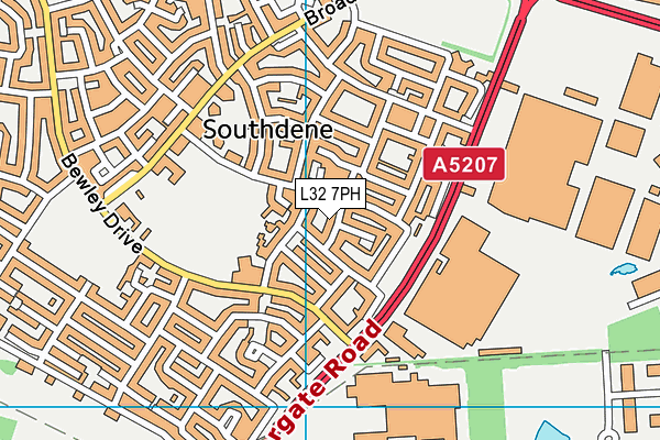 L32 7PH map - OS VectorMap District (Ordnance Survey)