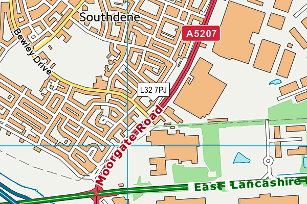 L32 7PJ map - OS VectorMap District (Ordnance Survey)