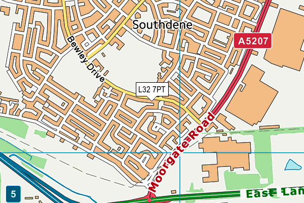Memorial Park (Knowsley) map (L32 7PT) - OS VectorMap District (Ordnance Survey)