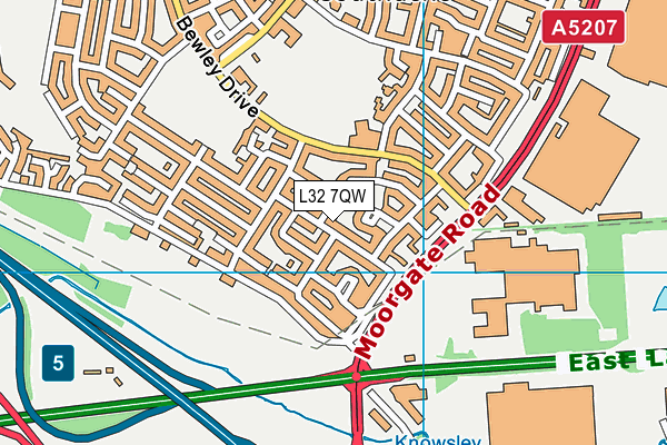 L32 7QW map - OS VectorMap District (Ordnance Survey)