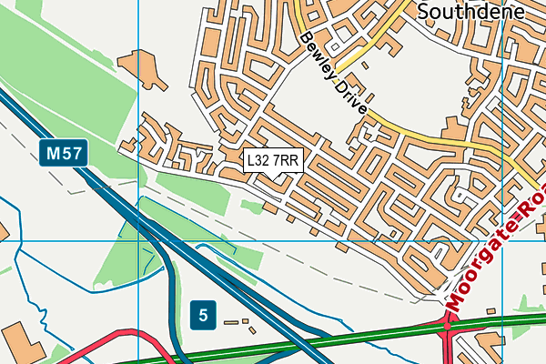 L32 7RR map - OS VectorMap District (Ordnance Survey)
